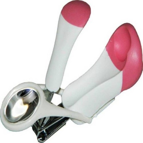 Baby Love Deluxe Nail Clipper with Magnifier Dark Pink and White