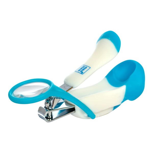 Baby Love Deluxe Nail Clipper with Magnifier Sky Blue and White