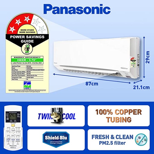 Panasonic 1.5 Ton 3 Star Wi-Fi Inverter Split Air Conditioner
