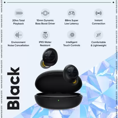 Realme Buds Q2 Neo with Environment Noise Cancellation (ENC) Bluetooth Headset (Black)