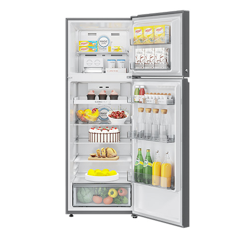 Haier 375 Litres, 3 Star Double Door Frost Free Inverter Top Mount Refrigerator(HRF-3954PCG-E)