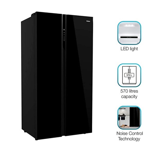 Haier 570 L Inverter Frost-Free Side-by-Side Refrigerator with Twin Inverter Technology (HRF-622KG)