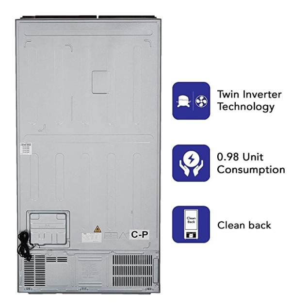Haier 570 L with Inverter Side by Side Refrigerator (HRF-622SS)