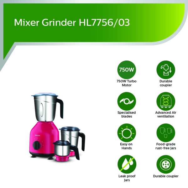 PHILIPS HL7756/02 750W Mixer Grinder
