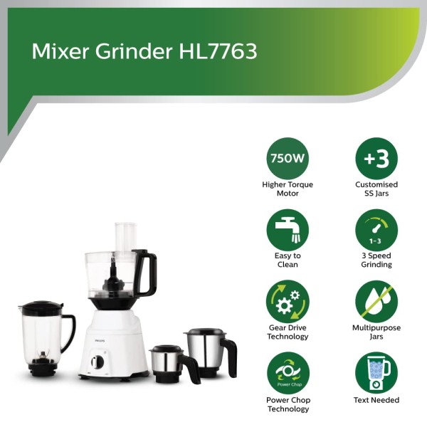 PHILIPS Hl7763/00 750W Mixer Grinder