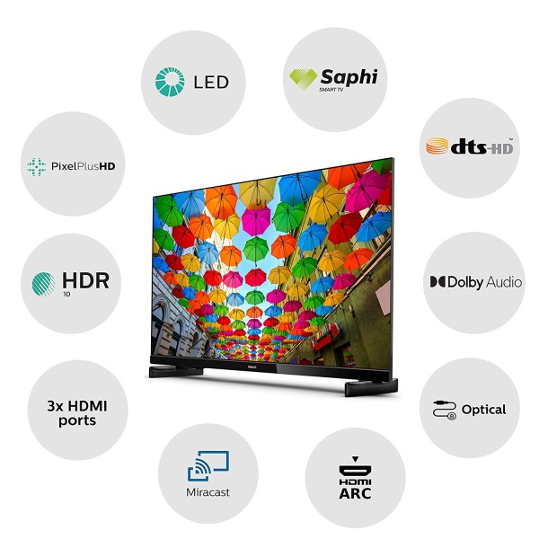 Phillips 81.28 cm [32 Inches] Android Smart HD Ready LED TV 32PHT6915 [Black]