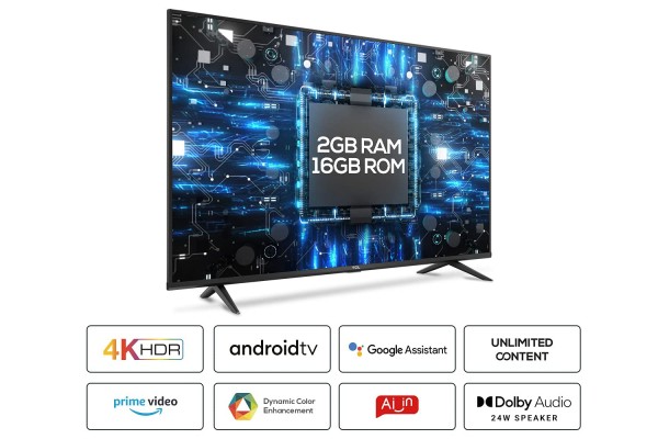 TCL 139 cm (55 inches) 4K Ultra HD Certified Android Smart LED TV (55P615)